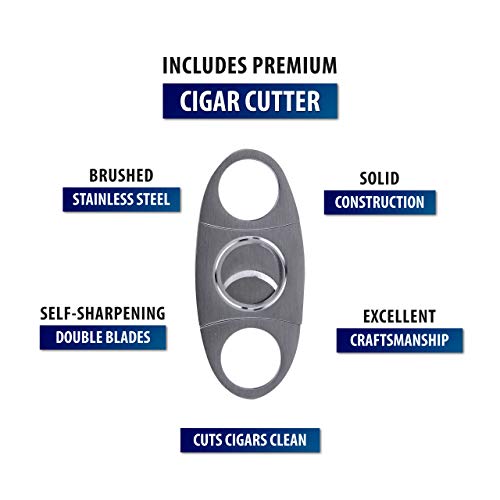 Ceramic Cigar Ashtray Bundled with Cigar Cutter