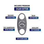 Ceramic Cigar Ashtray Bundled with Cigar Cutter