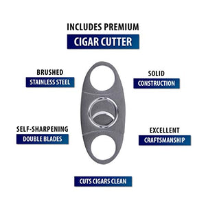 Ceramic Cigar Ashtray Bundled with Cigar Cutter