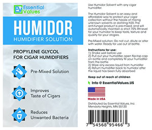 Cigar Humidor Solution, Best 16oz Propylene Glycol Formula for Cigar Humidifiers, Keep Stogies Fresher Than Ever - Comparable to Other Brands by Essential Values