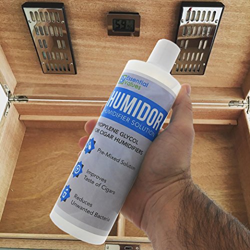 Cigar Humidor Solution, Best 16oz Propylene Glycol Formula for Cigar Humidifiers, Keep Stogies Fresher Than Ever - Comparable to Other Brands by Essential Values